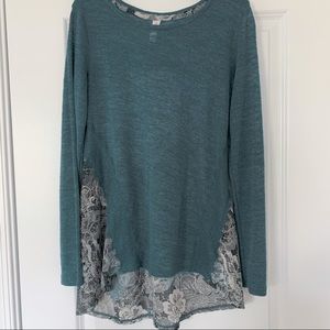 Xhilaration Blue Long Sleeve Blouse